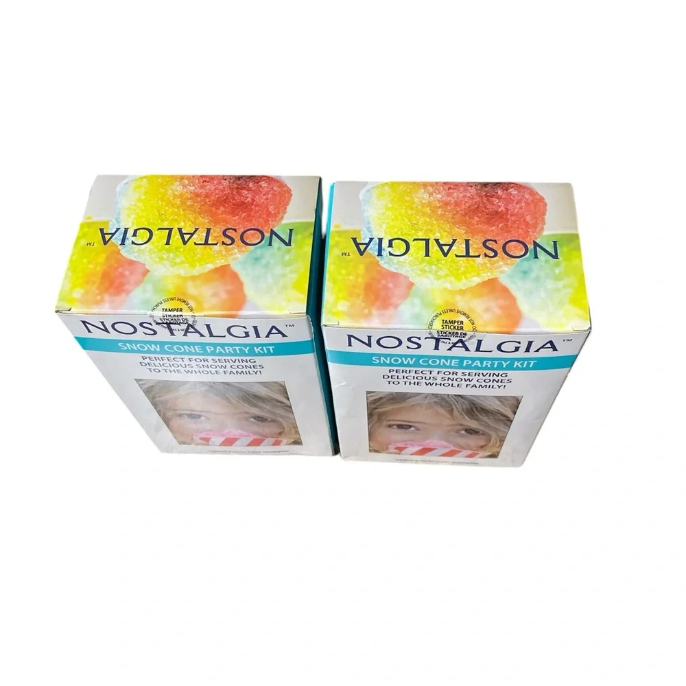NEW- Two Nostalgia Red and White Snow Cone Party Kits